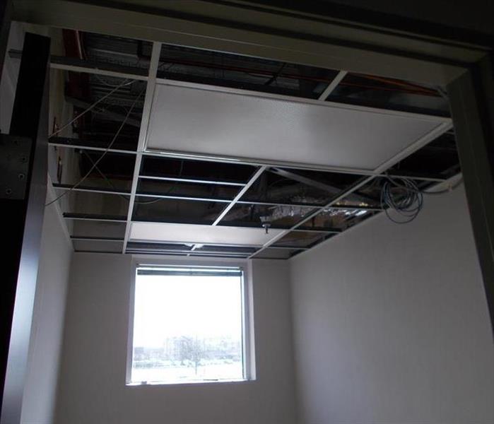 Removed ceiling panels after a water loss.