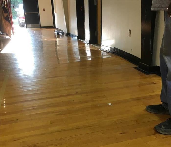Warping floors due to water damage.