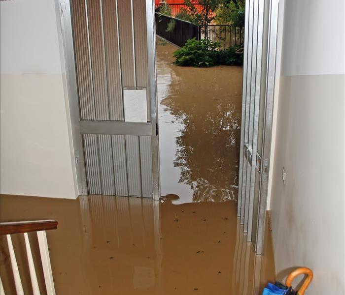 Floodwaters enters a home