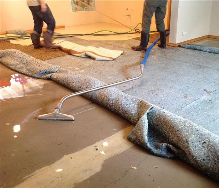 vacuum extractor, carpet being removed, wet carpet 